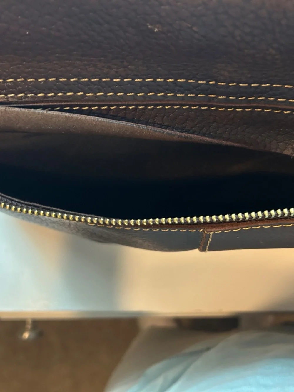 Leather laptop messenger bag